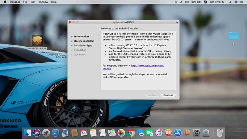 usb tethering in mac