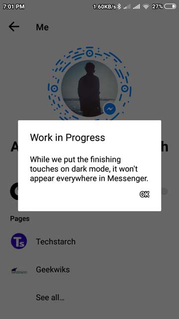 How to Enable dark mode in Messenger